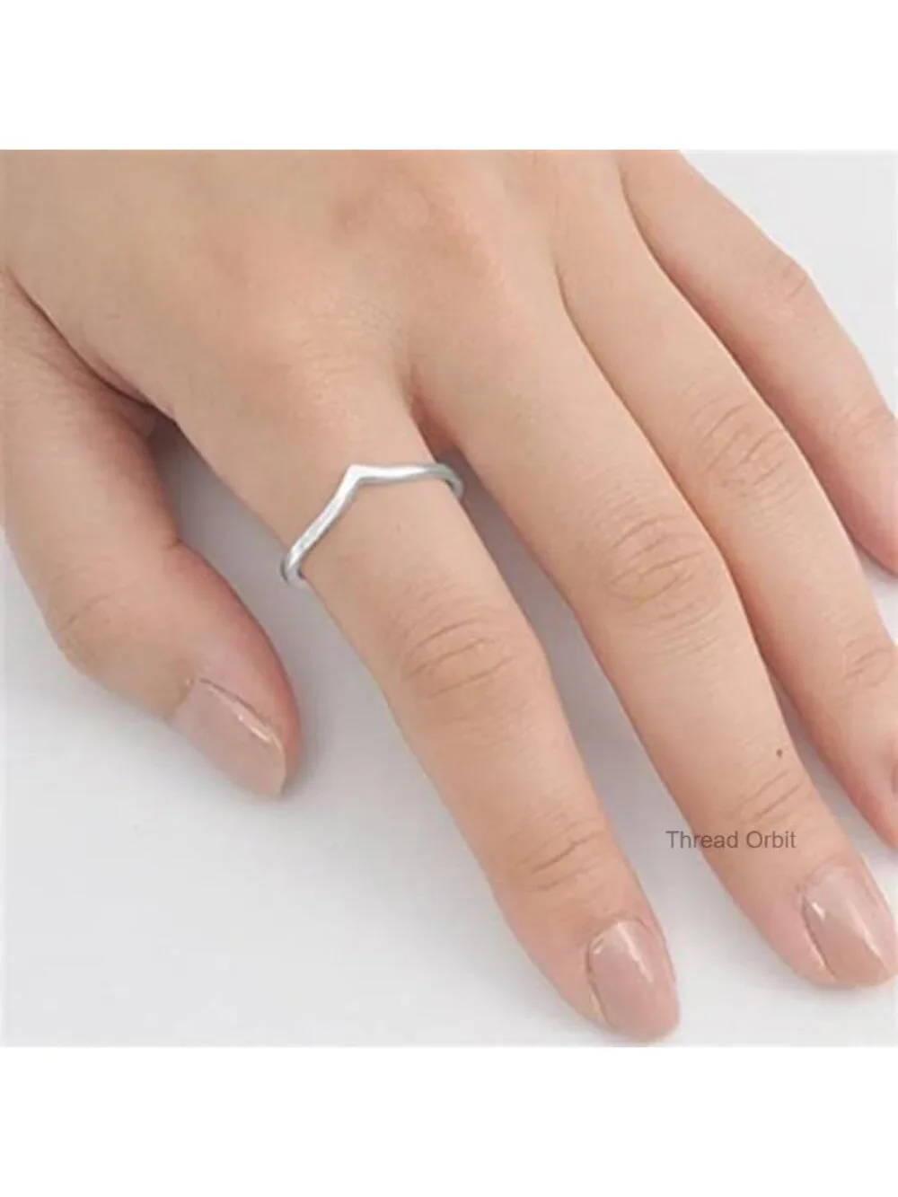 316L Stainless Steel V Shaped Wedding Band Engagement Ring